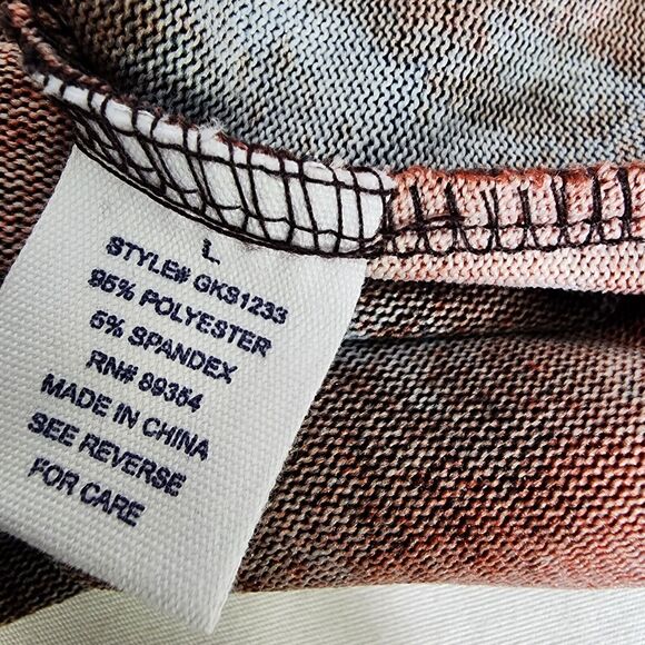 Madison + Hudson Womens Hoodie Large Pullover Tie Dye Red Ivory Retro Sweatshirt - Picture 8 of 11